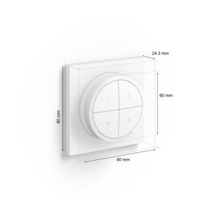 Philips - Dálkový ovladač s vypínačem Hue TAP 1xCR2032 bílá