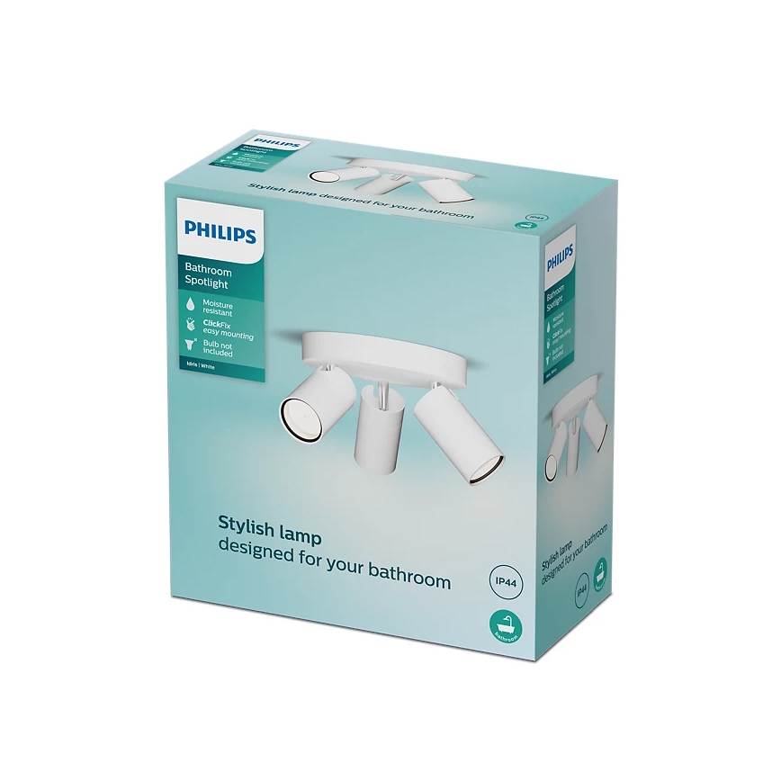 Philips - Koupelnové bodové svítidlo IDRIS 3xGU10/5W/230V IP44 bílá