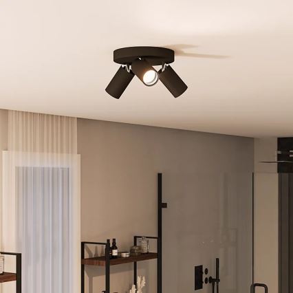 Philips - Koupelnové bodové svítidlo IDRIS 3xGU10/5W/230V IP44 černá