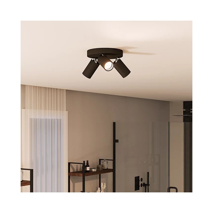 Philips - Koupelnové bodové svítidlo IDRIS 3xGU10/5W/230V IP44 černá