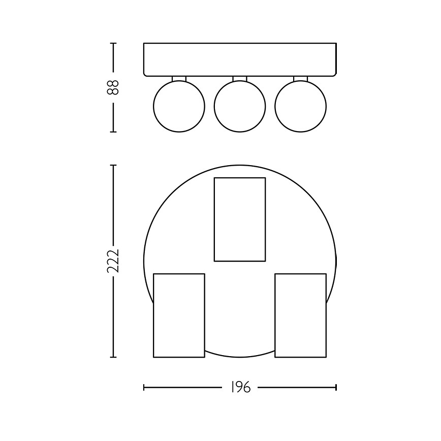 Philips - Koupelnové bodové svítidlo IDRIS 3xGU10/5W/230V IP44 černá
