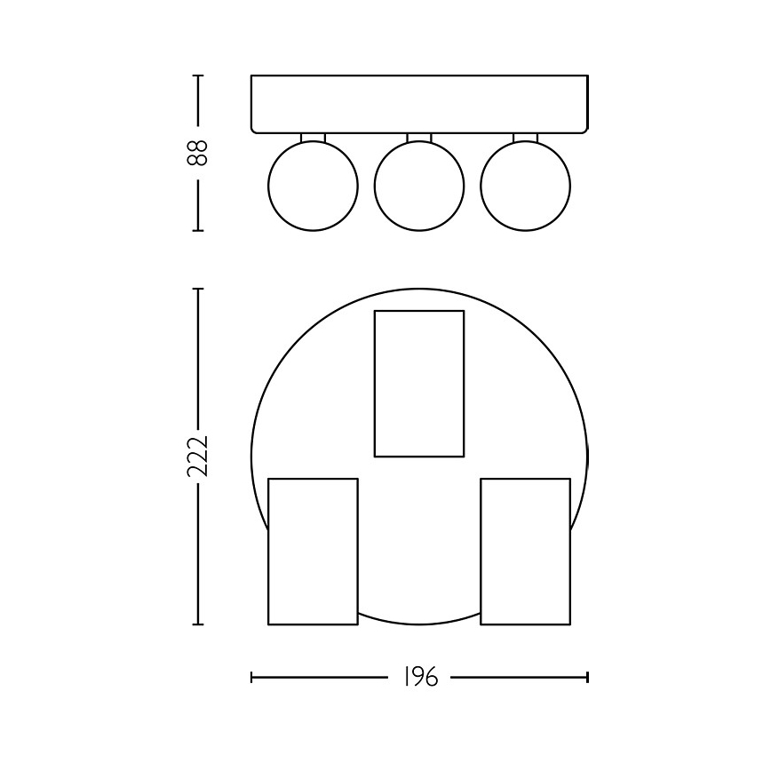 Philips - Koupelnové bodové svítidlo IDRIS 3xGU10/5W/230V IP44 černá/zlatá