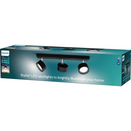 Philips - LED Bodové svítidlo 3xLED/5,5W/230V černá