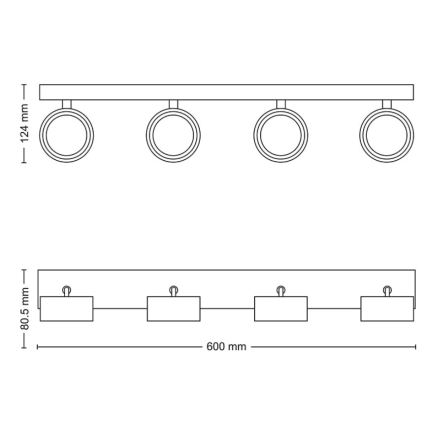 Philips - LED Bodové svítidlo 4xLED/5,5W/230V bílá