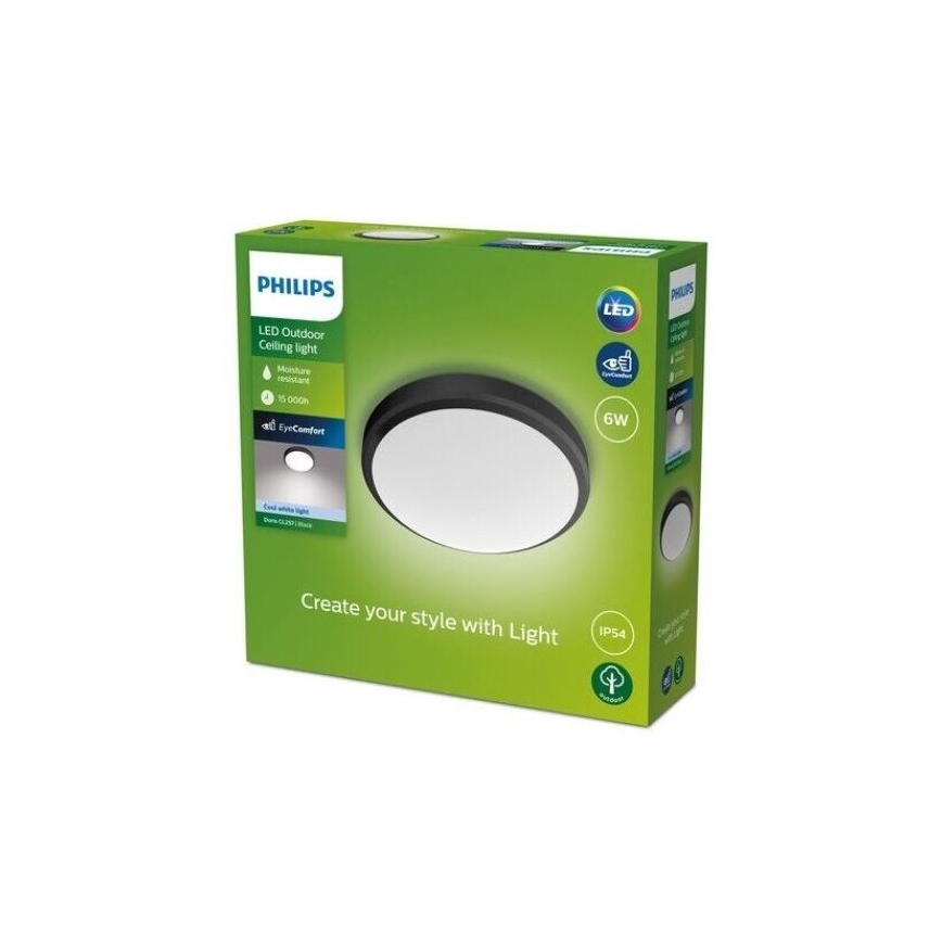 Philips - LED Koupelnové stropní svítidlo LED/6W/230V 4000K IP54 černá