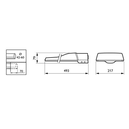 Philips - LED Pouliční lampa CORELINE MALAGA LED/69W/230V 3000K IP65
