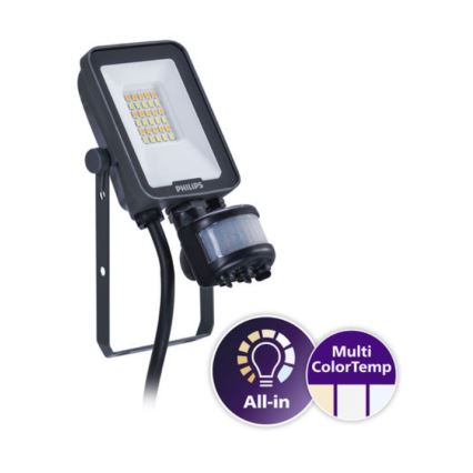 Philips - LED Reflektor se senzorem pohybu a soumraku LEDINAIRE ALL-IN LED/10W/230V 3000/4000/6500K IP65