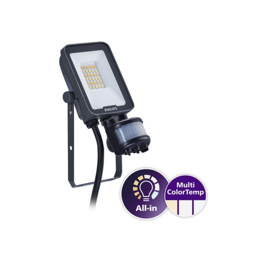 Philips - LED Reflektor se senzorem pohybu a soumraku LEDINAIRE ALL-IN LED/10W/230V 3000/4000/6500K IP65