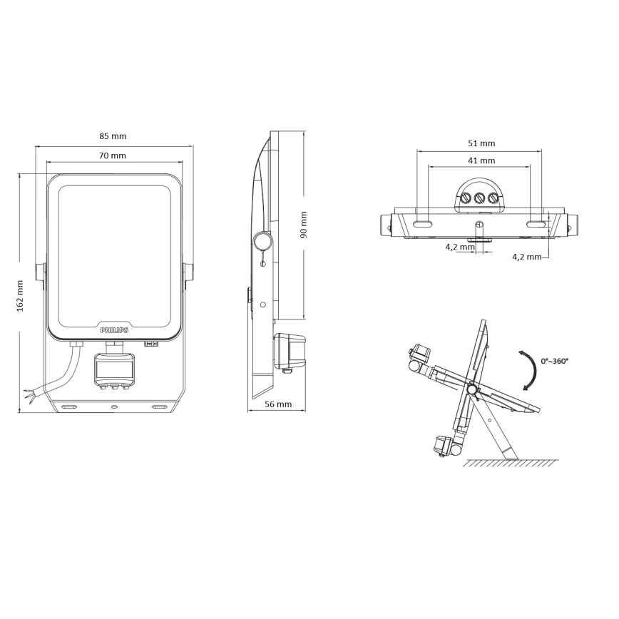 Philips - LED Reflektor se senzorem pohybu a soumraku LEDINAIRE ALL-IN LED/10W/230V 3000/4000/6500K IP65