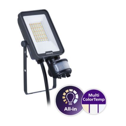 Philips - LED Reflektor se senzorem pohybu a soumraku LEDINAIRE ALL-IN LED/20W/230V 3000/4000/6500K IP65