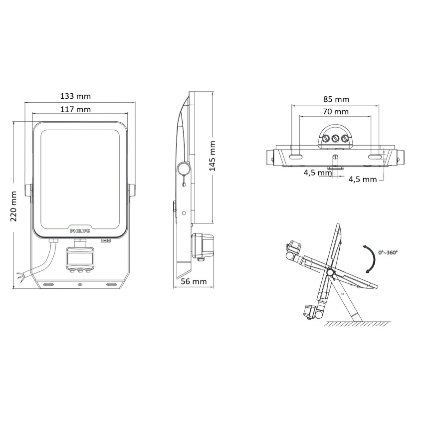 Philips - LED Reflektor se senzorem pohybu a soumraku LEDINAIRE ALL-IN LED/30W/230V 3000/4000/6500K IP65