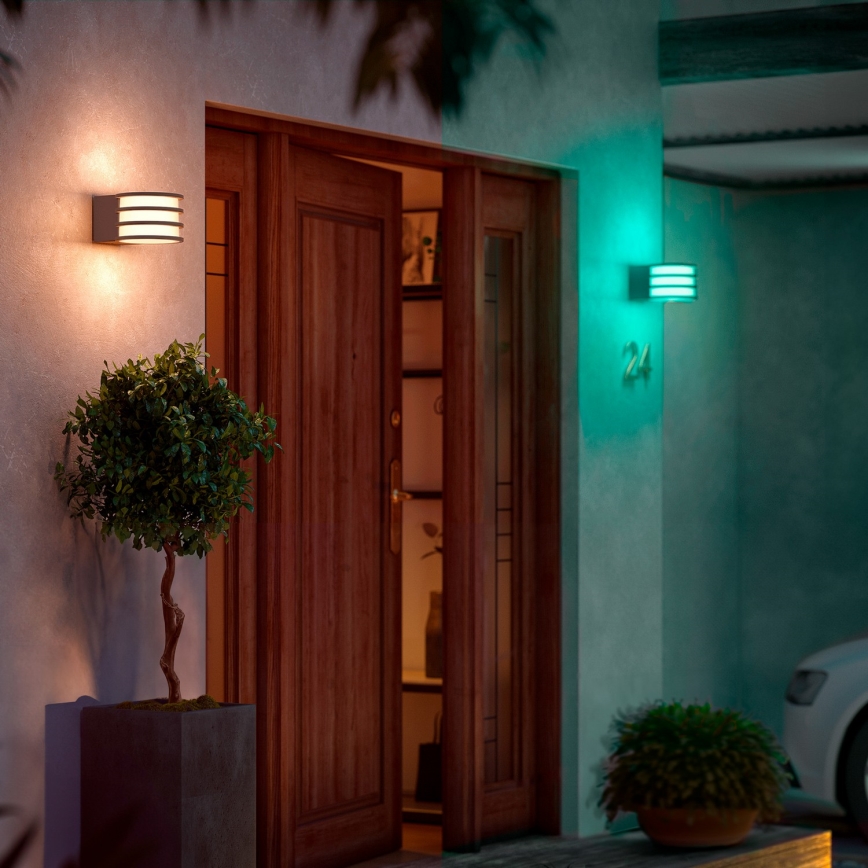 Philips - LED RGB Stmívatelné venkovní nástěnné svítidlo Hue LUCCA 1xE27/8,1W/230V 1000-20000K IP44