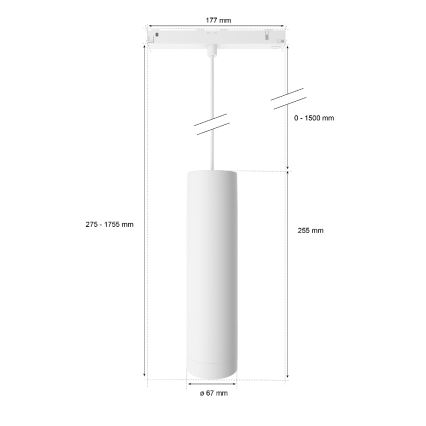 Philips - LED RGB Stmívatelný lustr na lanku do lištového systému Hue PERIFO LED RGB/5,2W/24V 2000-6500K