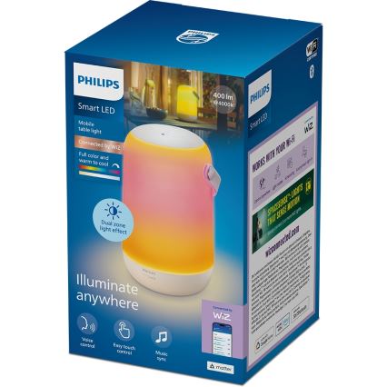 Philips - LED RGBW Stmívatelná přenosná dotyková stolní lampa SMART LED/13,5W/3,6V 2200-6500K Wi-Fi 1800 mAh