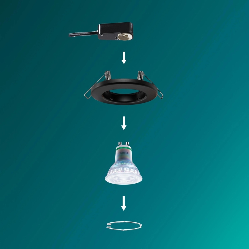 Philips - LED RGBW Stmívatelné podhledové svítidlo PERIDOT 1xGU10/6,5W/230V 2700-6500K černá