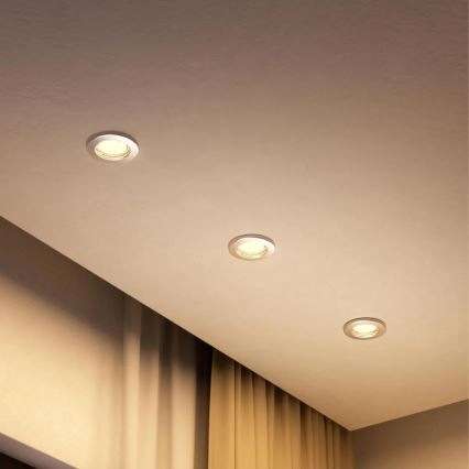 Philips - LED RGBW Stmívatelné podhledové svítidlo PERIDOT 1xGU10/6,5W/230V 2700-6500K stříbrná