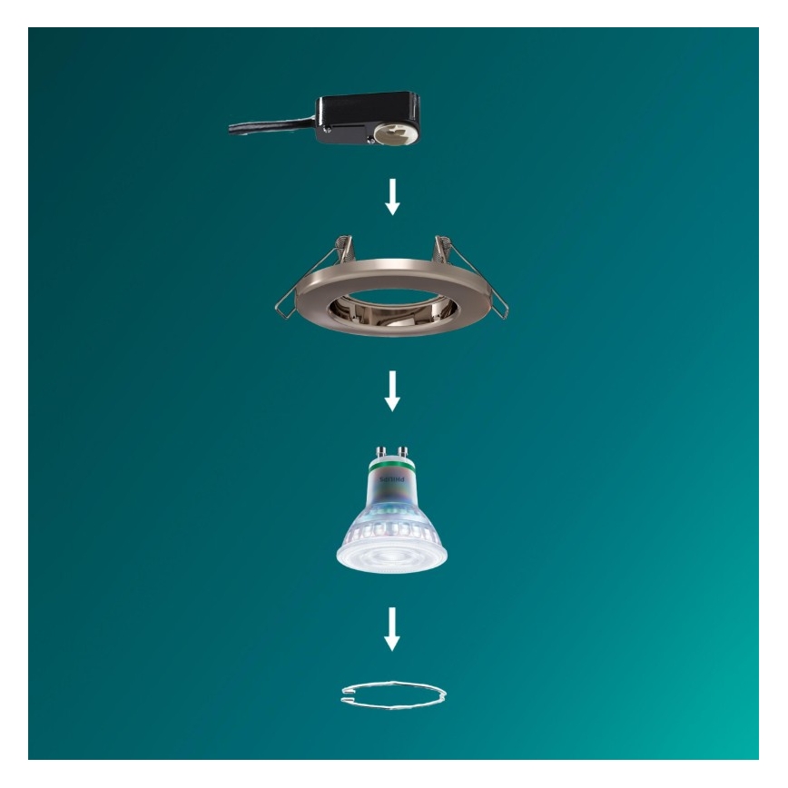 Philips - LED RGBW Stmívatelné podhledové svítidlo PERIDOT 1xGU10/6,5W/230V 2700-6500K stříbrná