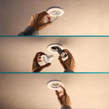 Philips - LED RGBW Stmívatelné podhledové svítidlo PERIDOT 1xGU10/6W/230V bílá + dálkové ovládání