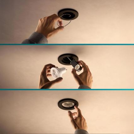 Philips - LED RGBW Stmívatelné podhledové svítidlo PERIDOT 1xGU10/6W/230V černá + dálkové ovládání