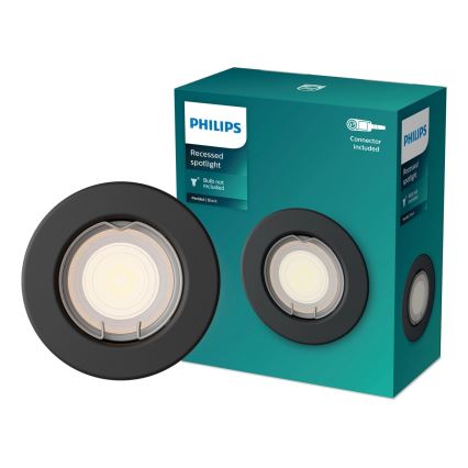 Philips - LED RGBW Stmívatelné podhledové svítidlo PERIDOT 1xGU10/6W/230V černá + dálkové ovládání