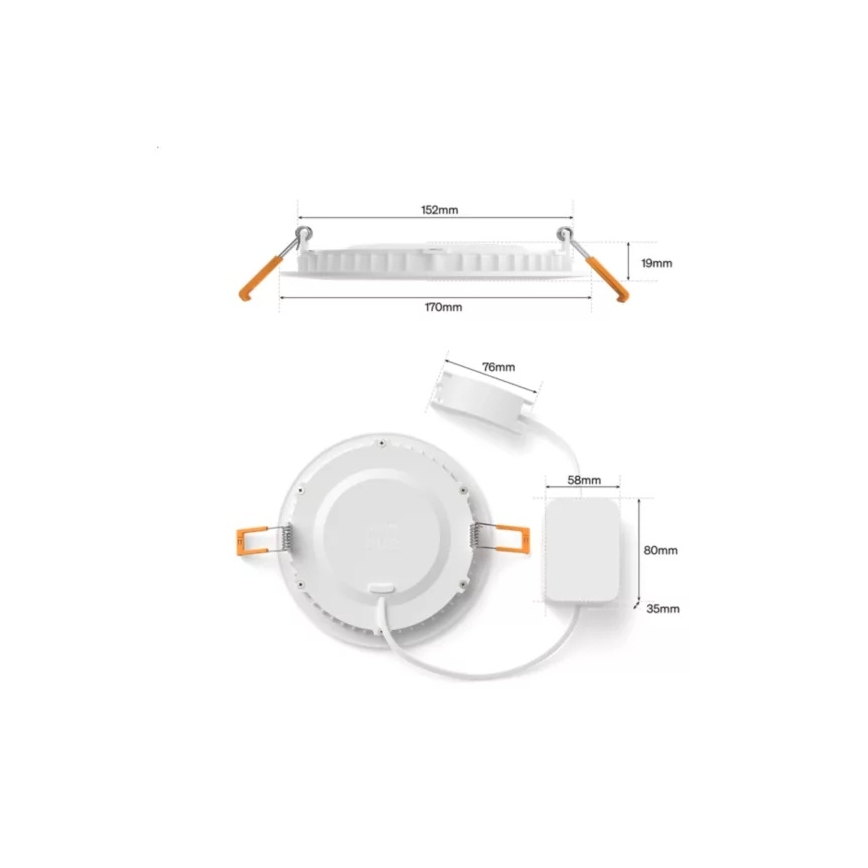 Philips - LED RGBW Stmívatelné koupelnové podhledové svítidlo Hue SLIM LED/12W/230V 1000-20000K bílá IP44