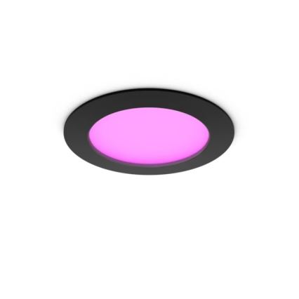 Philips - LED RGBW Stmívatelné koupelnové podhledové svítidlo Hue SLIM LED/12W/230V 1000-20000K černá IP44