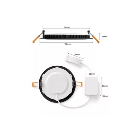 Philips - LED RGBW Stmívatelné koupelnové podhledové svítidlo Hue SLIM LED/12W/230V 1000-20000K černá IP44