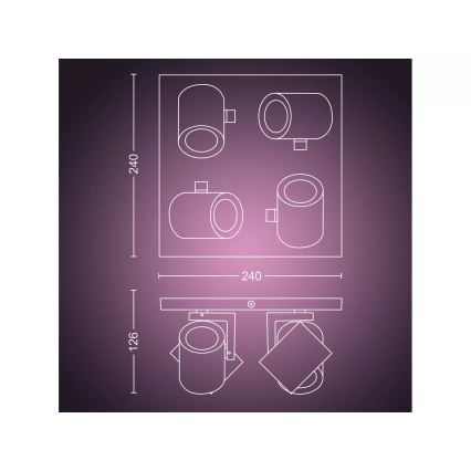 Philips - LED RGBW Stmívatelné bodové svítidlo Hue ARGENTA 4xGU10/4,2W/230V 2000-6500K