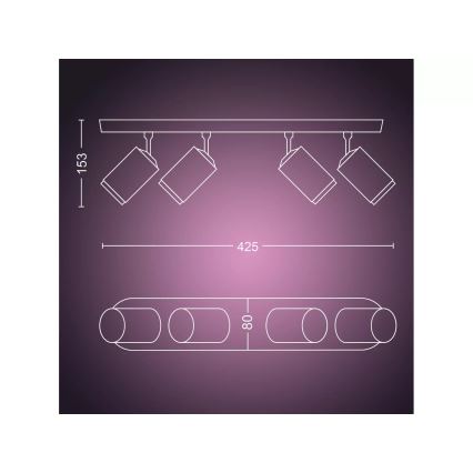 Philips - LED RGBW Stmívatelné bodové svítidlo Hue FUGATO 4xGU10/4,2W/230V 2000-6500K bílá