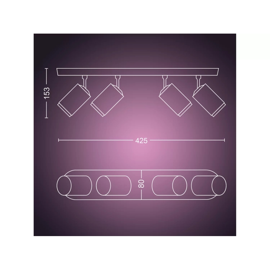 Philips - LED RGBW Stmívatelné bodové svítidlo Hue FUGATO 4xGU10/4,2W/230V 2000-6500K bílá