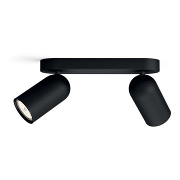 Philips - LED RGBW Stmívatelné bodové svítidlo PONGEE 2xGU10/4,8W/230V 3000K černá + dálkové ovládání