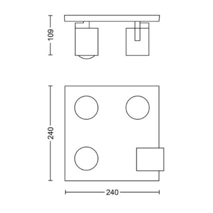 Philips - LED RGBW Stmívatelné bodové svítidlo RUNNER 4xGU10/6,5W/230V 2700-6500K bílá