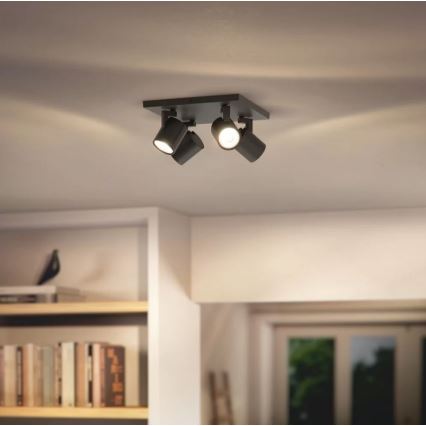 Philips - LED RGBW Stmívatelné bodové svítidlo RUNNER 4xGU10/6,5W/230V 2700-6500K černá
