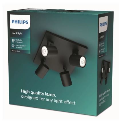 Philips - LED RGBW Stmívatelné bodové svítidlo RUNNER 4xGU10/6,5W/230V 2700-6500K černá