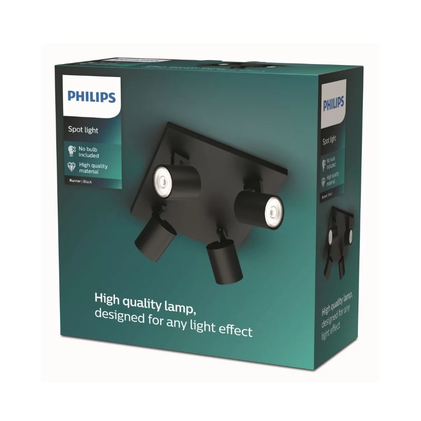 Philips - LED RGBW Stmívatelné bodové svítidlo RUNNER 4xGU10/6,5W/230V 2700-6500K černá