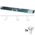 Philips - LED RGBW Stmívatelné bodové svítidlo v lištovém systému EASYLINK HUE 3xGU10/4,7W/230V 2200-6500K 1m bílá