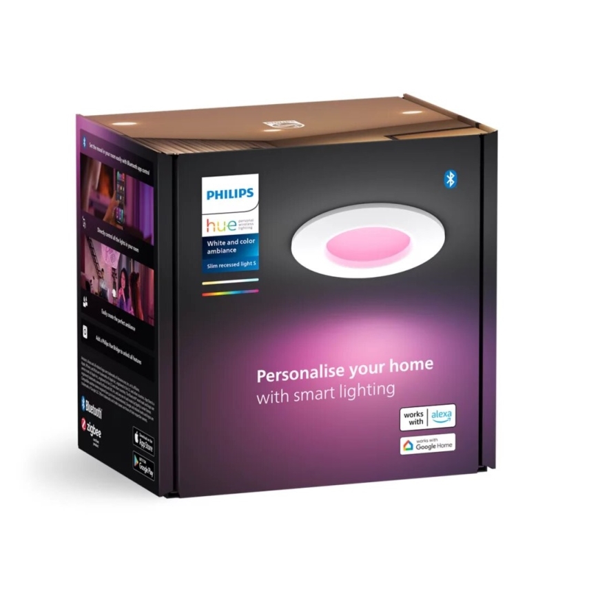 Philips - LED RGBW Stmívatelné koupelnové podhledové svítidlo Hue SLIM LED/8,3W/230V 2000-6500K IP44 bílá