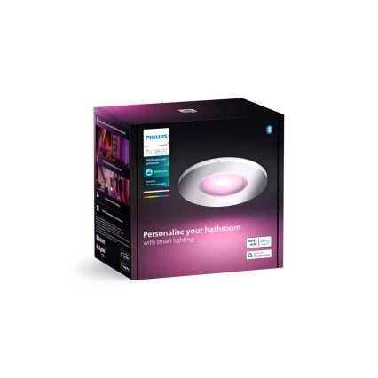 Philips - LED RGBW Stmívatelné koupelnové podhledové svítidlo Hue XAMENTO 1xGU10/4,2W/230V 2000-6500K IP44