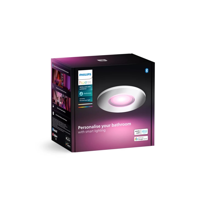 Philips - LED RGBW Stmívatelné koupelnové podhledové svítidlo Hue XAMENTO 1xGU10/4,2W/230V 2000-6500K IP44