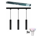 Philips - LED RGBW Stmívatelný lustr na lanku v lištovém systému EASYLINK HUE 3xGU10/4,7W/230V 2200-6500K 1m černá