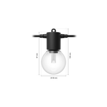 Philips - LED RGBW Stmívatelný venkovní řetěz Hue FESTAVIA 10xLED 7m IP65