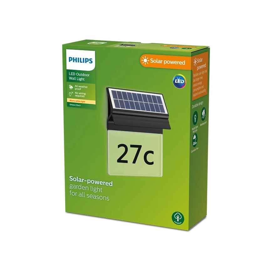 Philips - LED Solární domovní číslo ENKARA LED/0,2W/3,7V 1800 mAh IP44