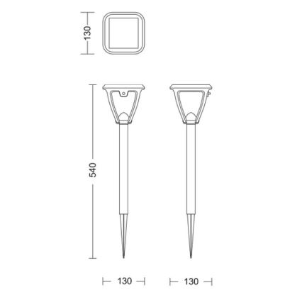 Philips - LED Solární lampa VAPORA LED/1,5W/3,7V 1500 mAh IP44