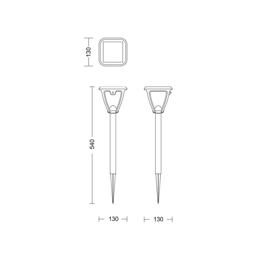 Philips - LED Solární lampa VAPORA LED/1,5W/3,7V 1500 mAh IP44