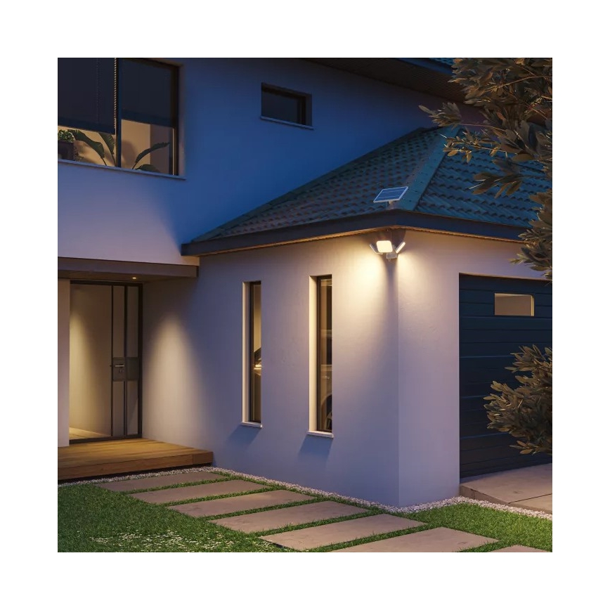 Philips - LED Solární nástěnné svítidlo se senzorem ZYREN LED/24,5W/3,7V 2600 mAh 3000K IP65 bílá