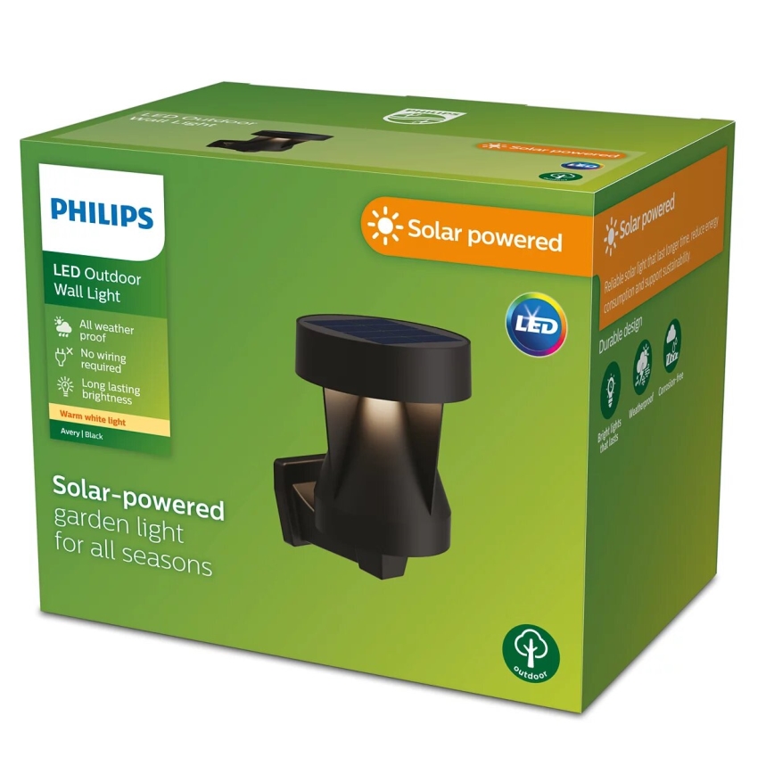 Philips - LED Solární nástěnné svítidlo AVERY LED/1,8W/3,7V 2700K IP44