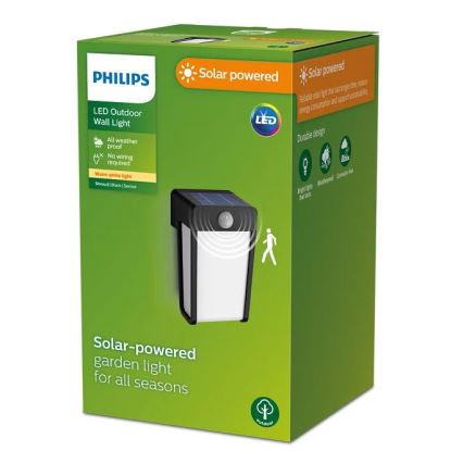 Philips - LED Solární nástěnné svítidlo se senzorem SHROUD LED/2,3W/3,7V 600 mAh IP44