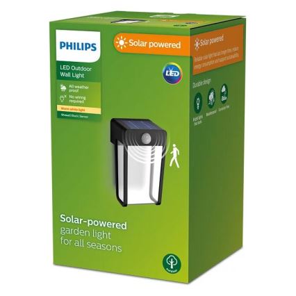 Philips - LED Solární nástěnné svítidlo se senzorem SHROUD LED/2,3W/3,7V IP44