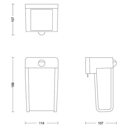Philips - LED Solární nástěnné svítidlo se senzorem SHROUD LED/2,3W/3,7V 600 mAh IP44