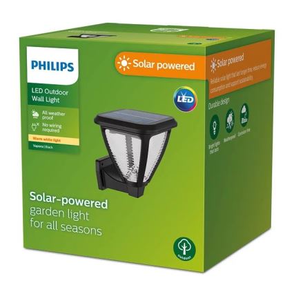 Philips - LED Solární nástěnné svítidlo VAPORA LED/1,5W/3,7V 1500 mAh IP44